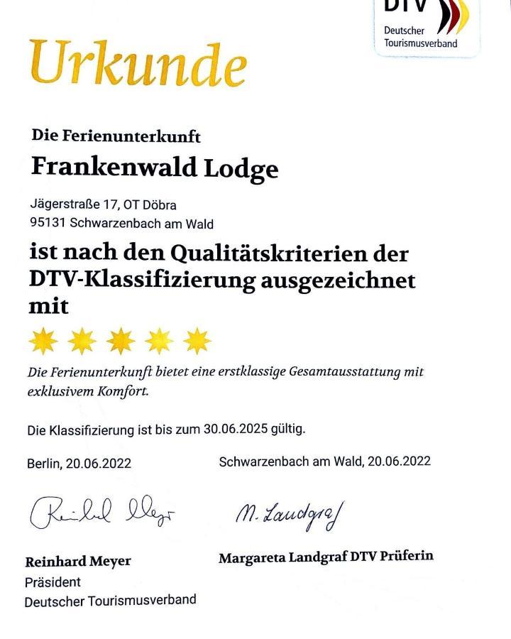 Frankenwald-Lodge Schwarzenbach am Wald Exterior foto